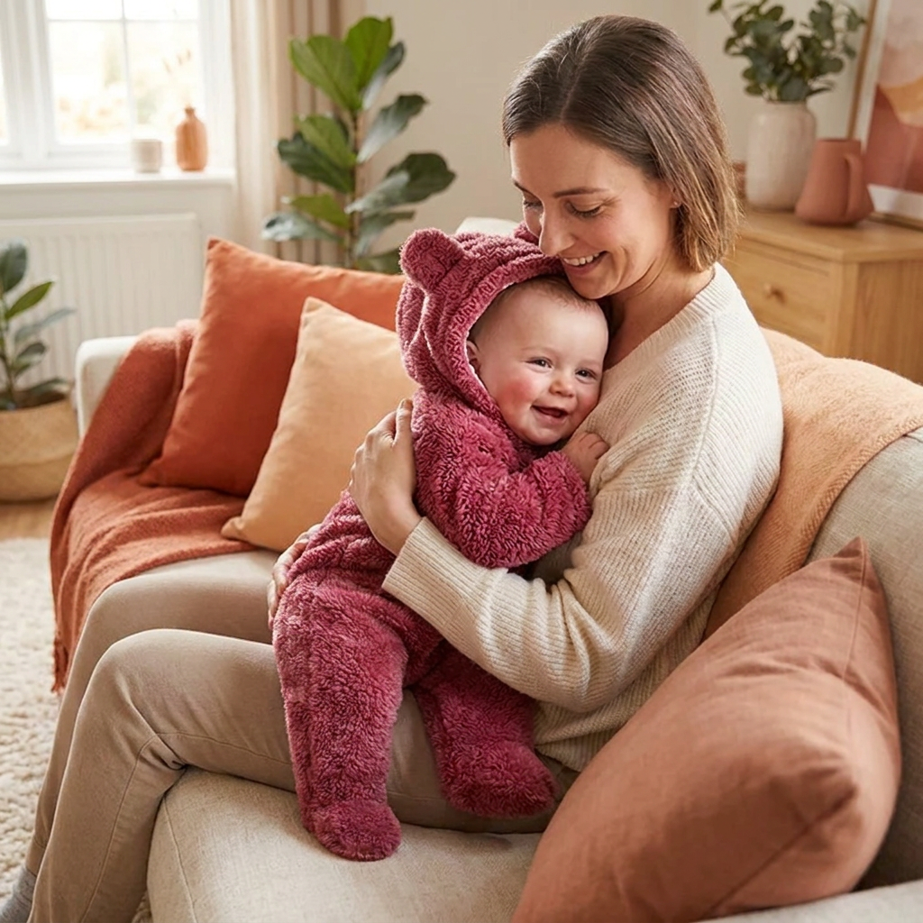 Soft & Cozy Baby Bear Hooded Jumpsuit