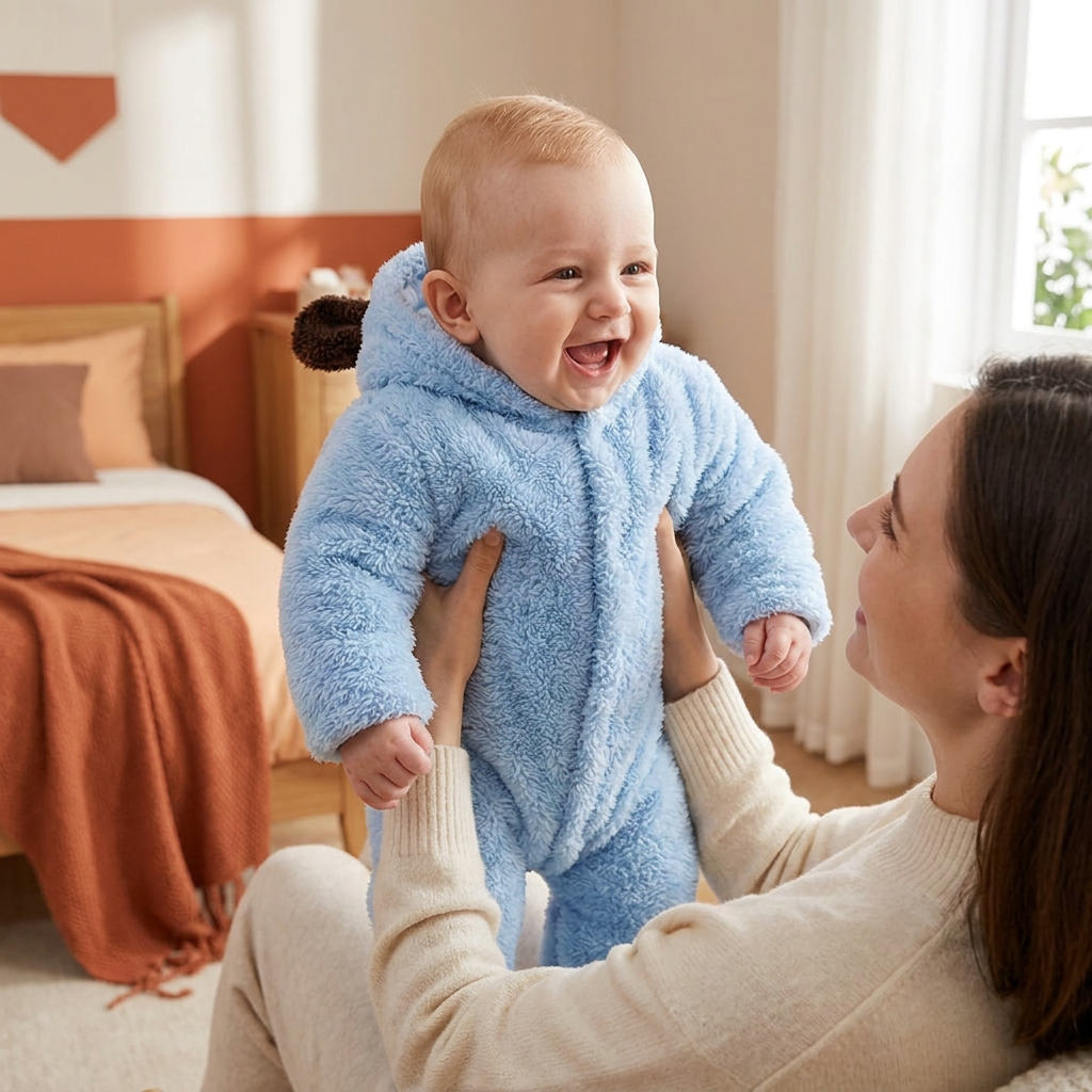 Soft & Cozy Baby Bear Hooded Jumpsuit