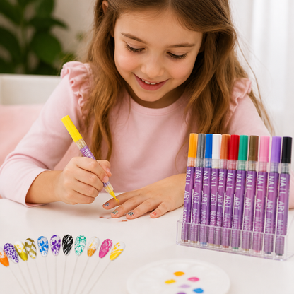 Nail Art Marker Set with Precision Tip – Acrylic Pens for Detailed Nail Designs