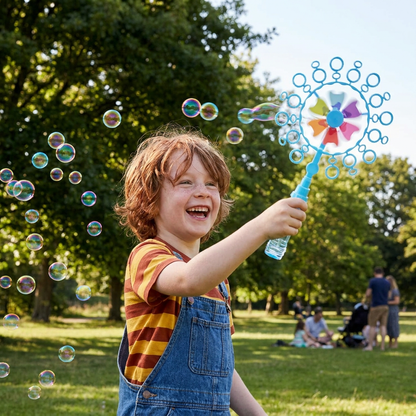 Kids Bubble Wand Toy Set with Windmill Design for Outdoor Fun