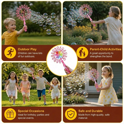 Kids Bubble Wand Toy Set with Windmill Design for Outdoor Fun