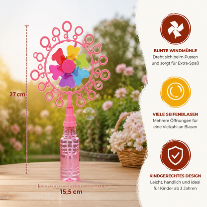 Kids Bubble Wand Toy Set with Windmill Design for Outdoor Fun