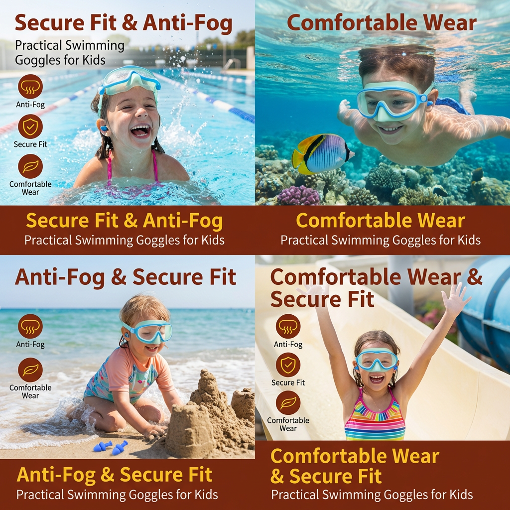 Practical Swimming Goggles for Kids – Anti-Fog, Secure Fit & Comfortable Wear