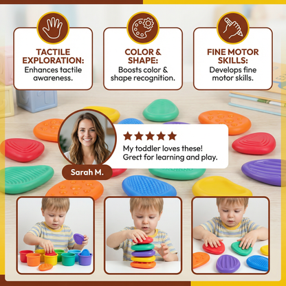 Sensory Stones for Kids – Textured Touch & Feel Learning Toy for Early Development
