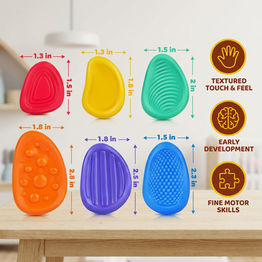 Sensory Stones for Kids – Textured Touch & Feel Learning Toy for Early Development