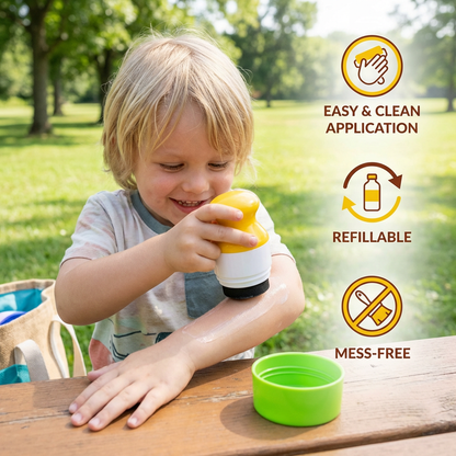 Refillable Sunscreen Roller for Kids – Easy Mess-Free Sunscreen Applicator