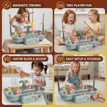 Interactive Fishing Game Toy for Kids – Water Play Set with Rods