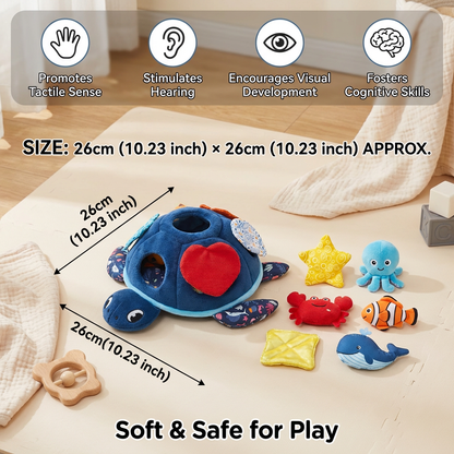Montessori Turtle Activity Toy – Soft Sensory Play for Kids