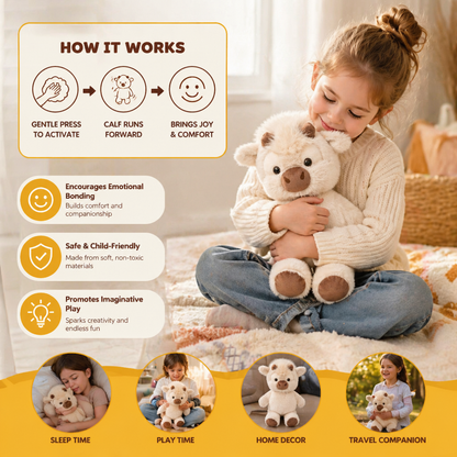 Running Calf Plush Toy – Soft Cartoon Stuffed Animal & Soothing Companion for Kids