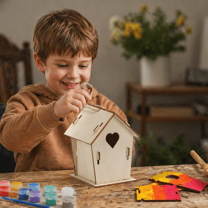 Colorful DIY Wooden Birdhouse Kit for Kids – Paint & Craft Set