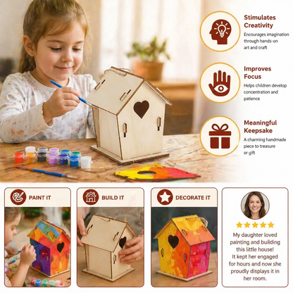 Colorful DIY Wooden Birdhouse Kit for Kids – Paint & Craft Set