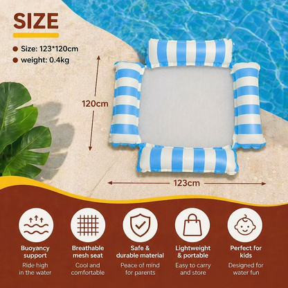 Inflatable Pool Seat for Children – Water Hammock with Mesh Surface
