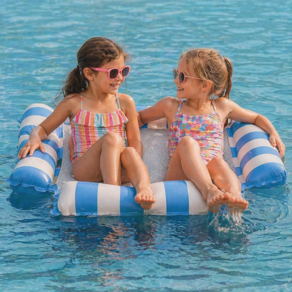 Inflatable Pool Seat for Children – Water Hammock with Mesh Surface