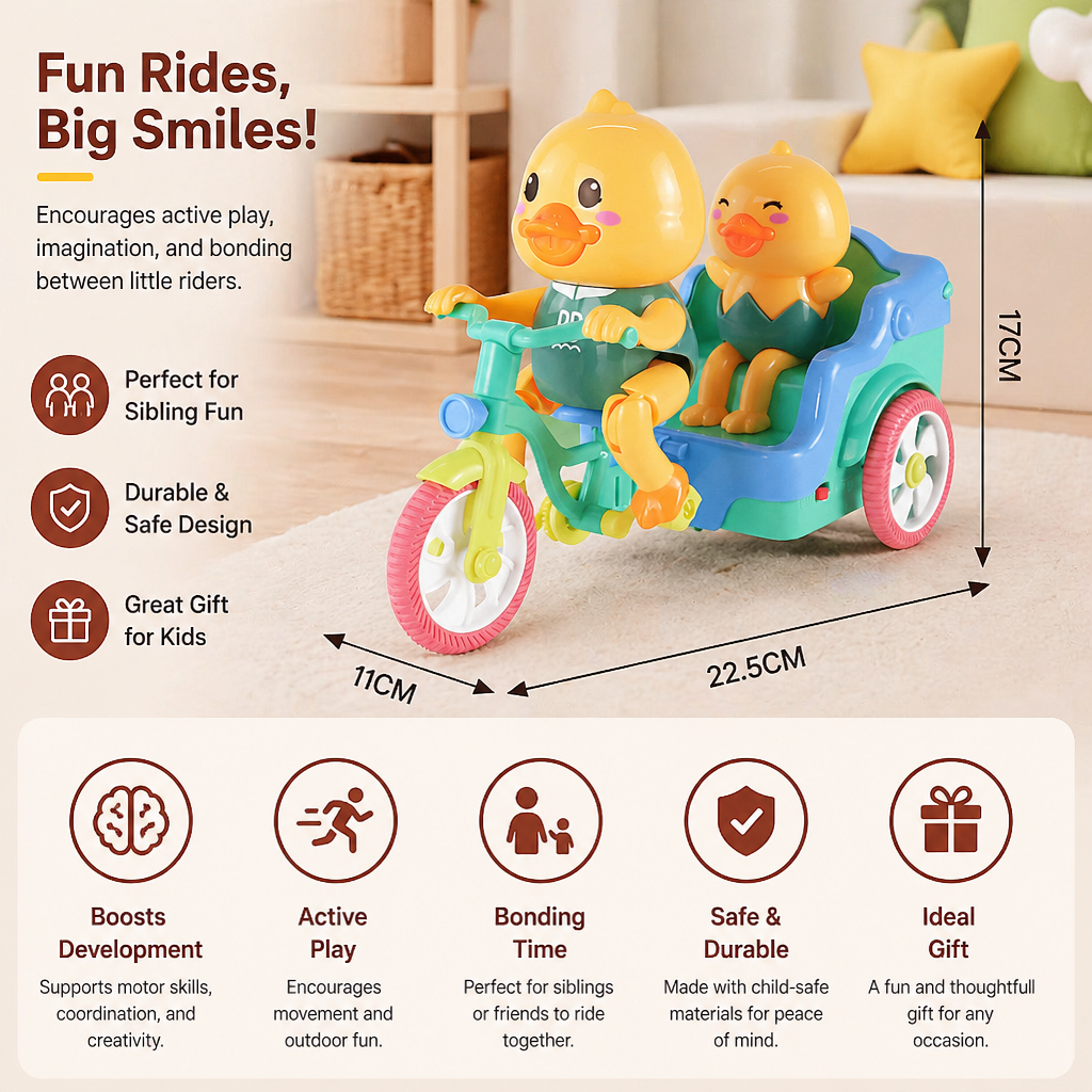 Electric Animal Tricycle – Interactive Ride-On Toy with Music & Light for Children