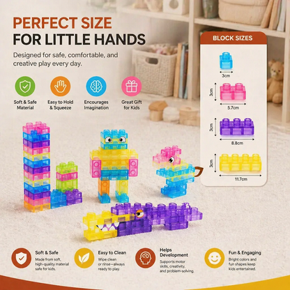 Sensory Soft Building Blocks for Kids – Soft, Squeezable Learning Blocks for Play & Fun