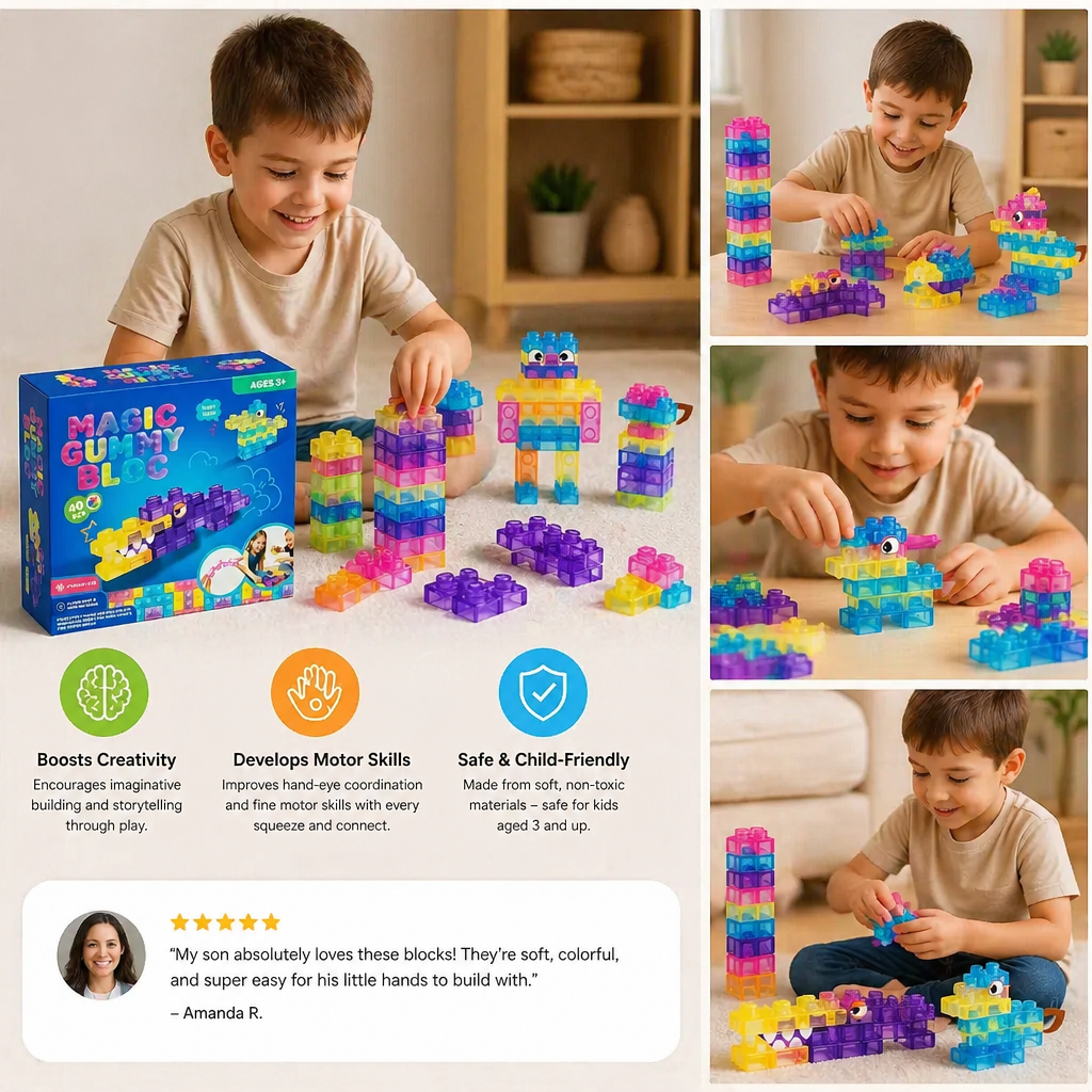 Sensory Soft Building Blocks for Kids – Soft, Squeezable Learning Blocks for Play & Fun