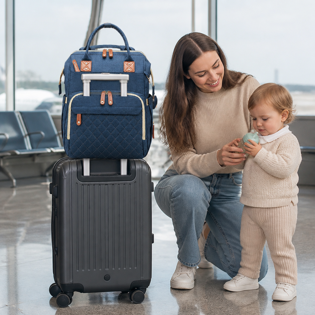 3-in-1 Travel Diaper Backpack with Foldable Baby Bed – Perfect for On-the-Go Parents