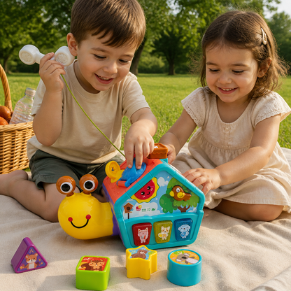 Baby Snail Learning Toy with Phone, Shape Sorter & Animal Sounds