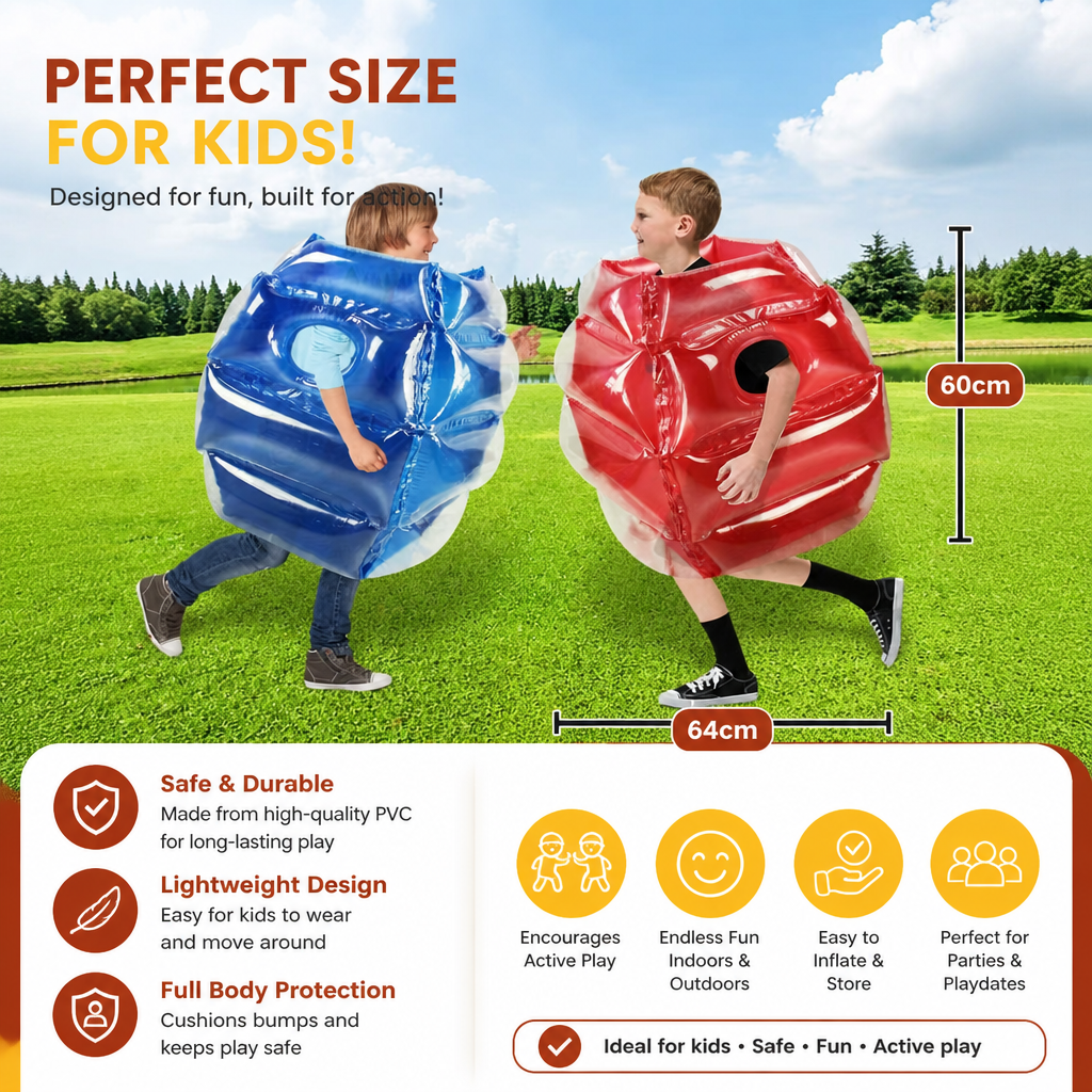 Inflatable Bumper Ball Suit for Kids – 2 Player Outdoor Collision Game