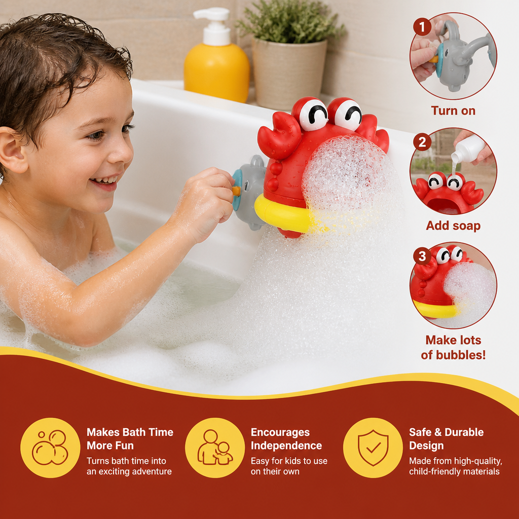 Cute Bubble Bath Toy for Kids – Automatic Foam Maker for Water & Bath Fun