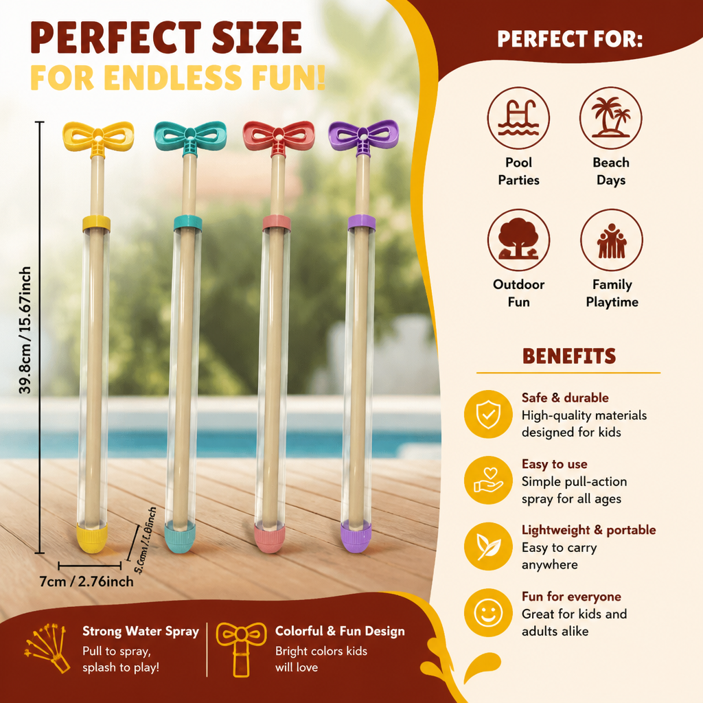 Kids Water Spray Blaster – Handheld Pull Spray Toy for Outdoor Fun