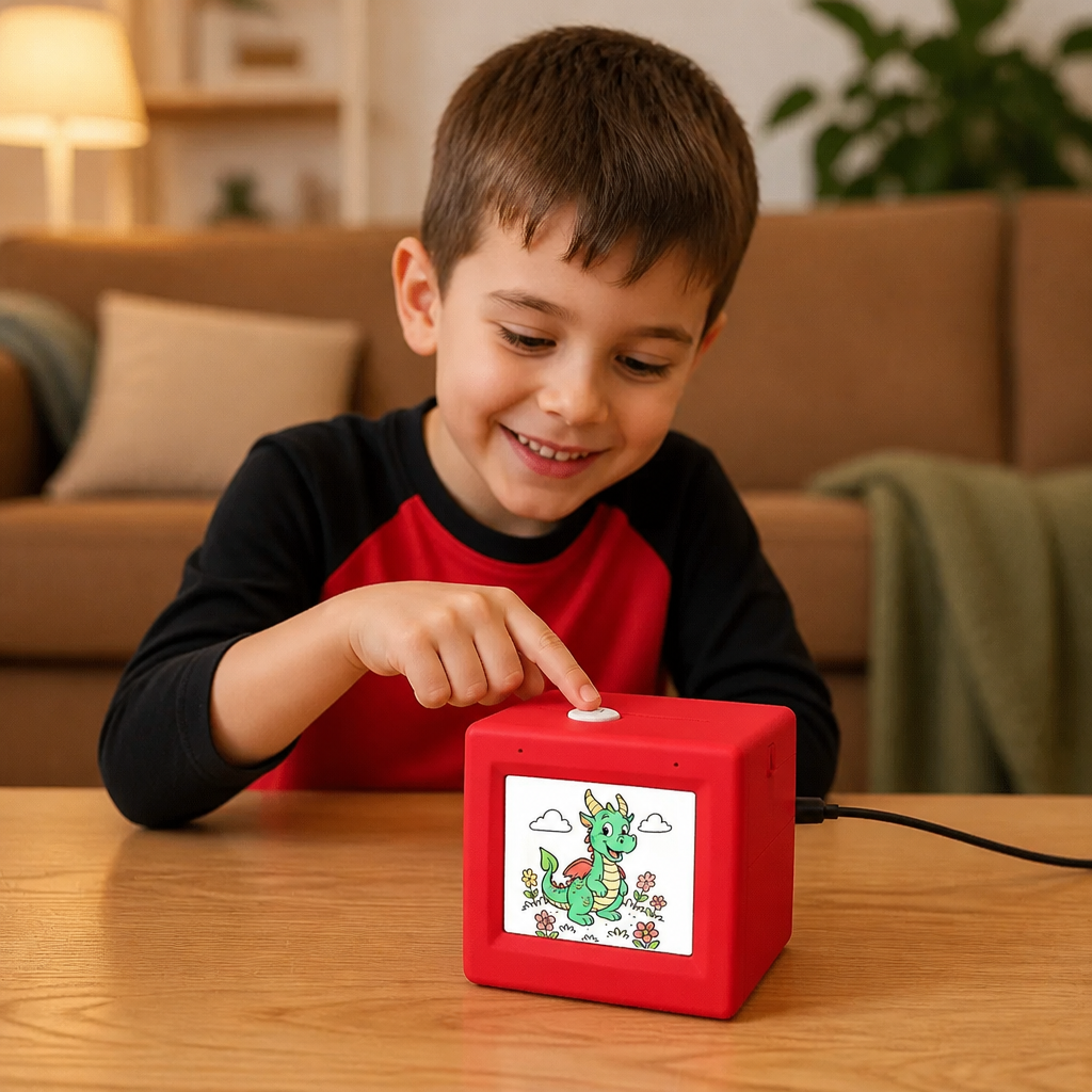 Magic AI Kids Print Box with Voice Control – Portable Creative Drawing & Idea Printer