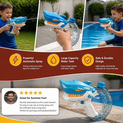 Electric Shark Water Gun for Kids – Fully Automatic Water Blaster for Hot Summer Fun