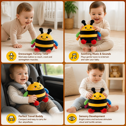 Interactive Musical Tummy Time Bee Plush Toy
