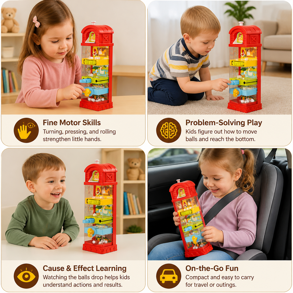 Interactive Farm Ball Run Toy for Fine Motor & Problem-Solving Skills