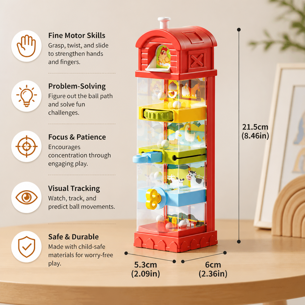 Interactive Farm Ball Run Toy for Fine Motor & Problem-Solving Skills