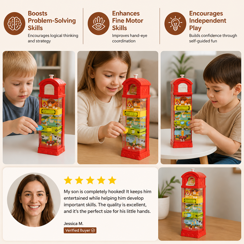Interactive Farm Ball Run Toy for Fine Motor & Problem-Solving Skills