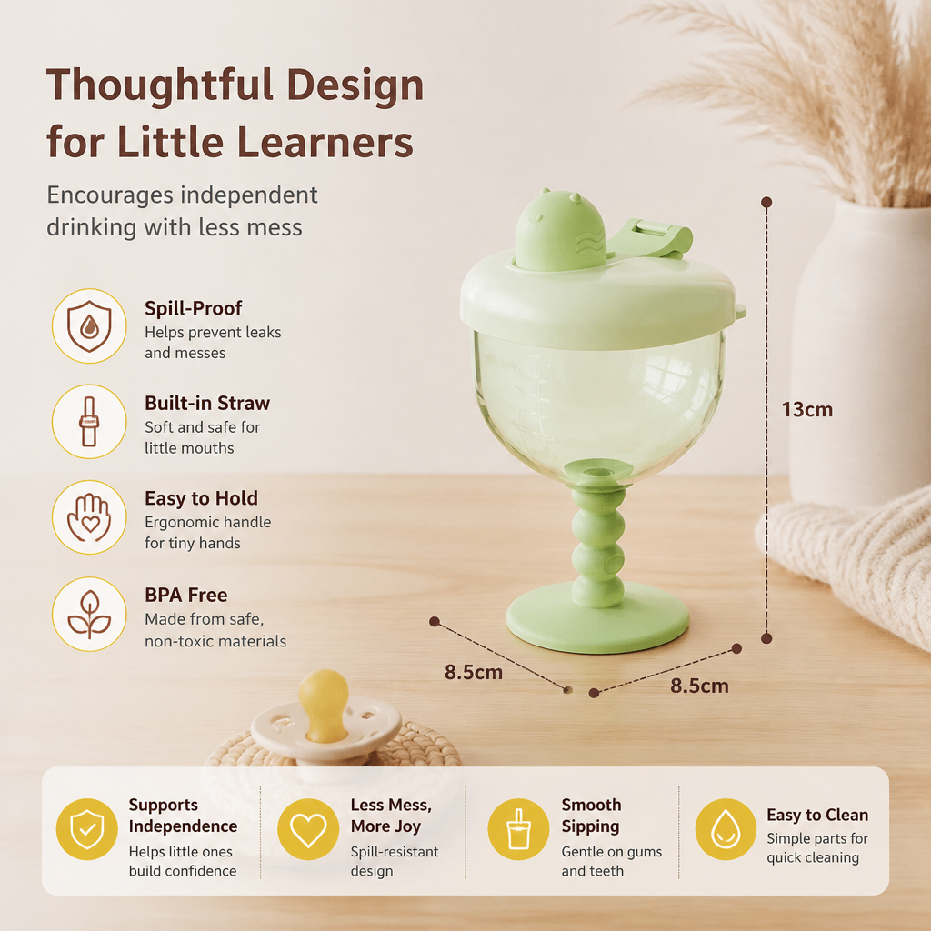 Spill-Proof Baby Straw Training Cup