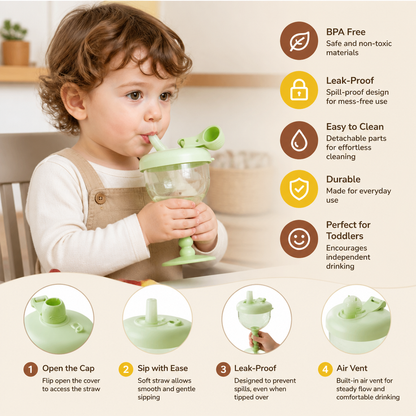 Spill-Proof Baby Straw Training Cup