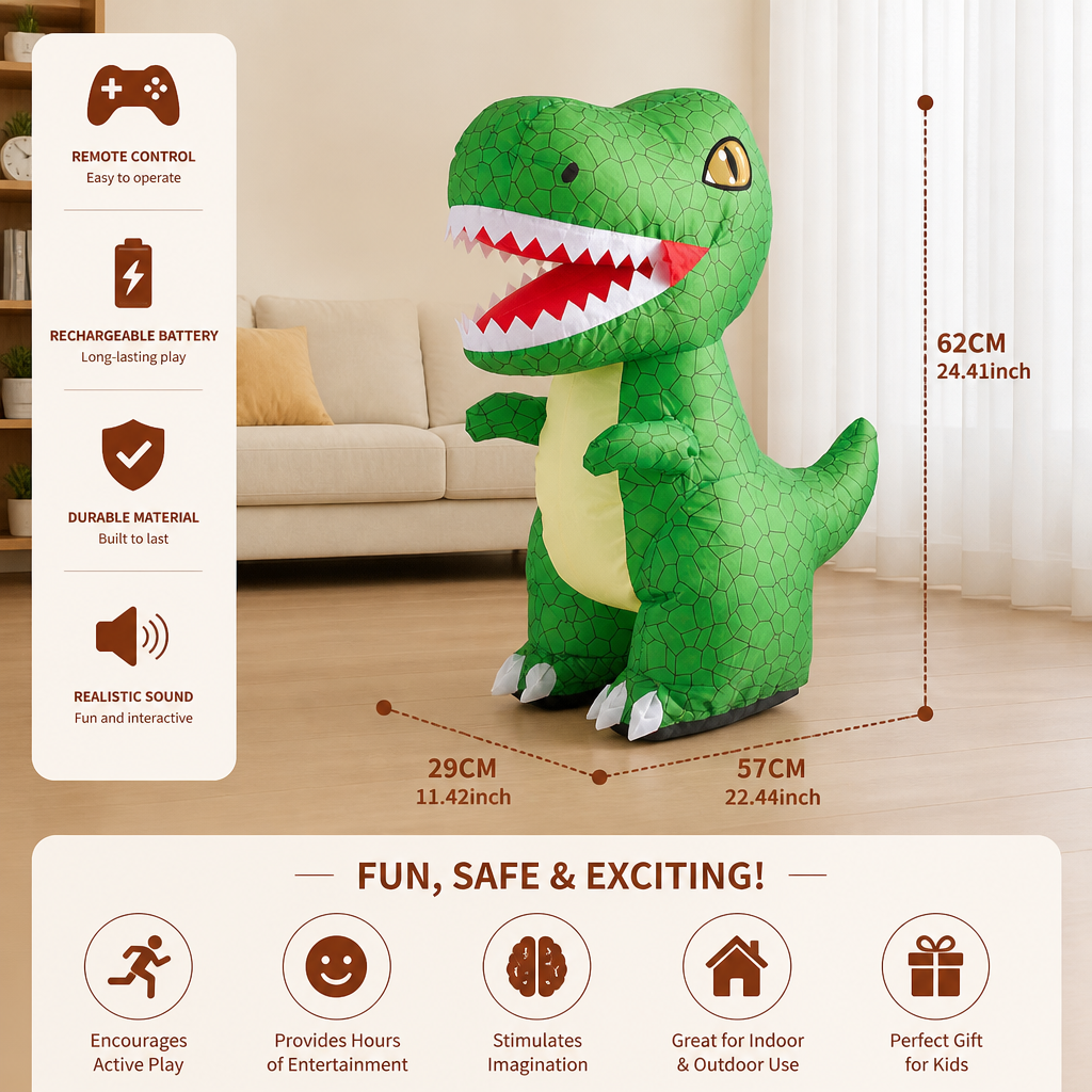 Remote Control Inflatable T-Rex Dinosaur Toy