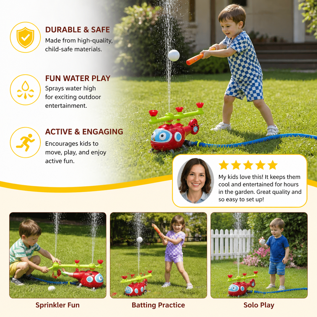 Baseball Water Fun Sprinkler Play Set