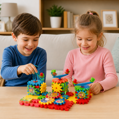 81-Piece STEM Gear Building Set – Interlocking Engineering Blocks for Kids