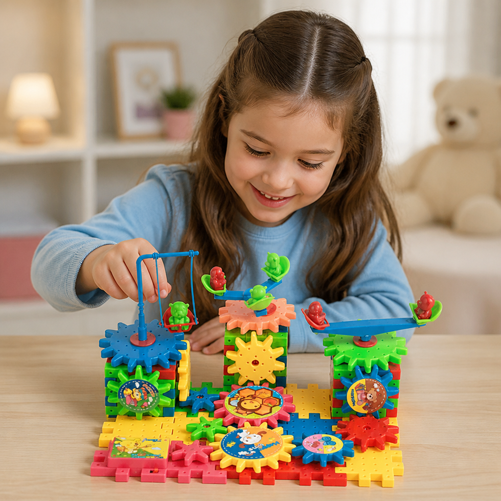 81-Piece STEM Gear Building Set – Interlocking Engineering Blocks for Kids