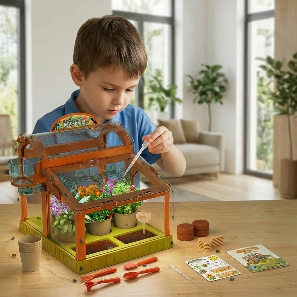 LED Acrylic Kids Greenhouse – Indoor Plant Growing Kit for Learning & Fun