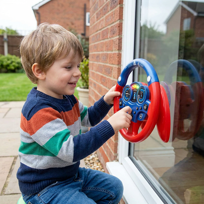 Kids Copilot Steering Wheel Toy with Suction Cup Lights and Sounds