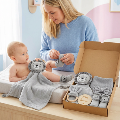 6-Piece Newborn Gift Box Set – Baby Essentials Starter Kit