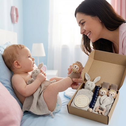 6-Piece Newborn Gift Box Set – Baby Essentials Starter Kit