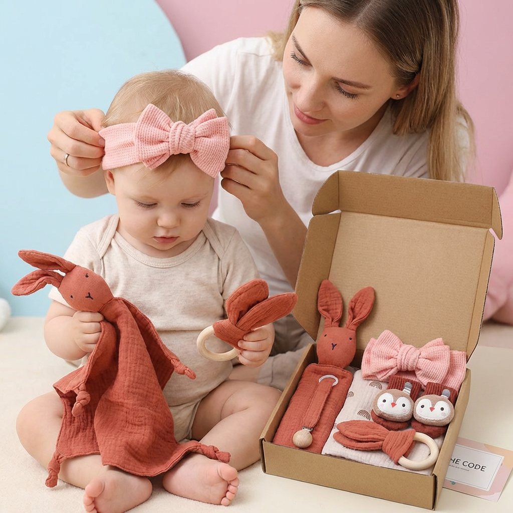 6-Piece Newborn Gift Box Set – Baby Essentials Starter Kit