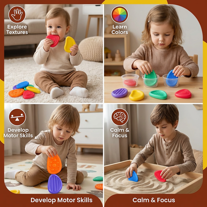 Sensory Stones for Kids – Textured Touch & Feel Learning Toy for Early Development