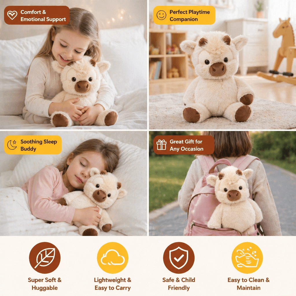 Running Calf Plush Toy – Soft Cartoon Stuffed Animal & Soothing Companion for Kids