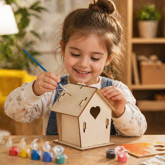 Colorful DIY Wooden Birdhouse Kit for Kids – Paint & Craft Set