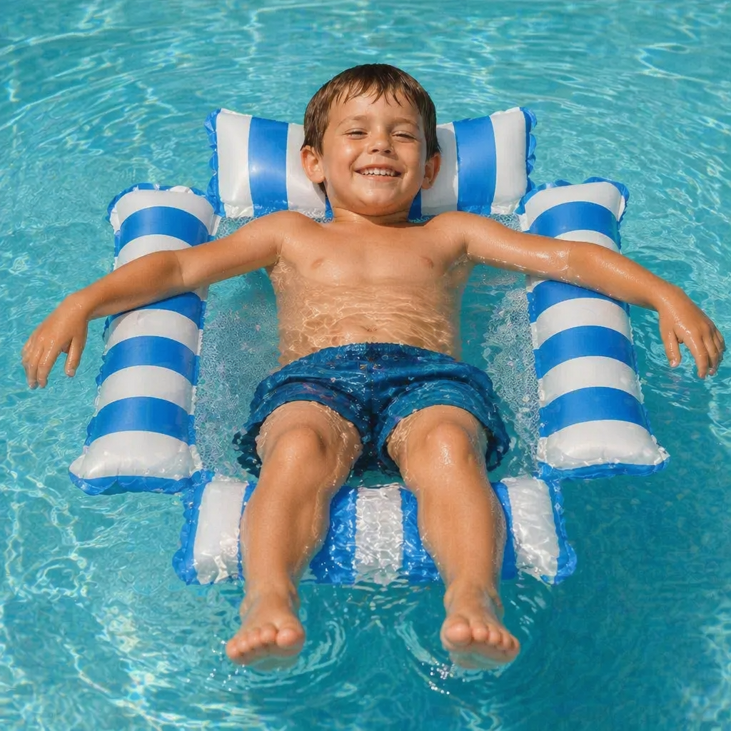 Inflatable Pool Seat for Children – Water Hammock with Mesh Surface