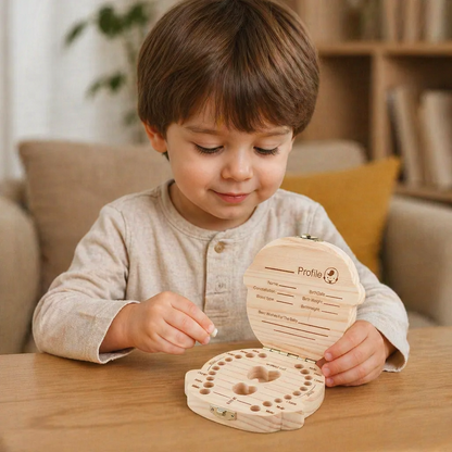 Wooden Baby Tooth Box – Kids Milk Teeth Storage & Keepsake Organizer