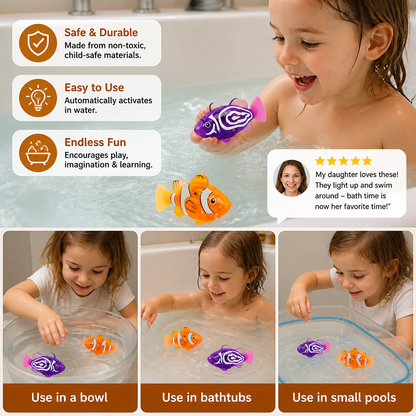 LED Swimming Fish Pool Toy Set – Automatic Water Activated Light-Up Fish