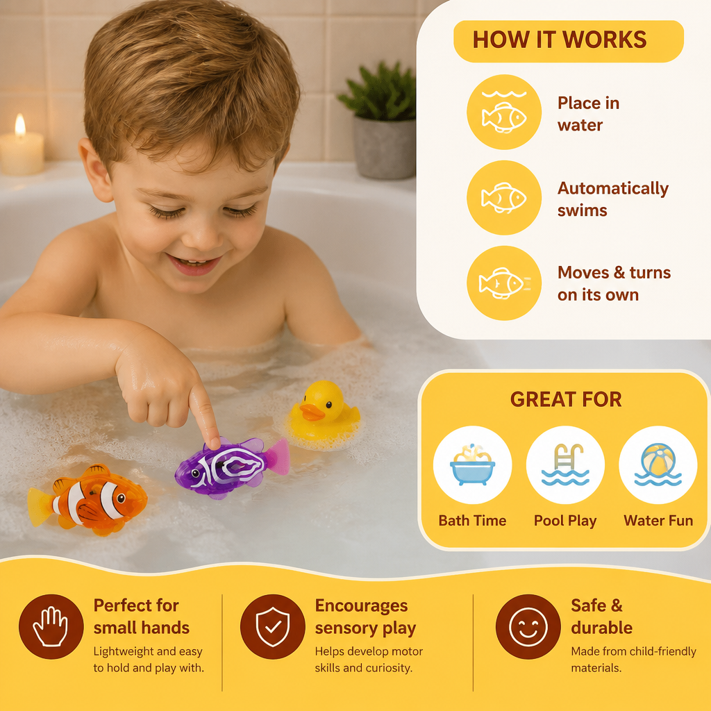 LED Swimming Fish Pool Toy Set – Automatic Water Activated Light-Up Fish