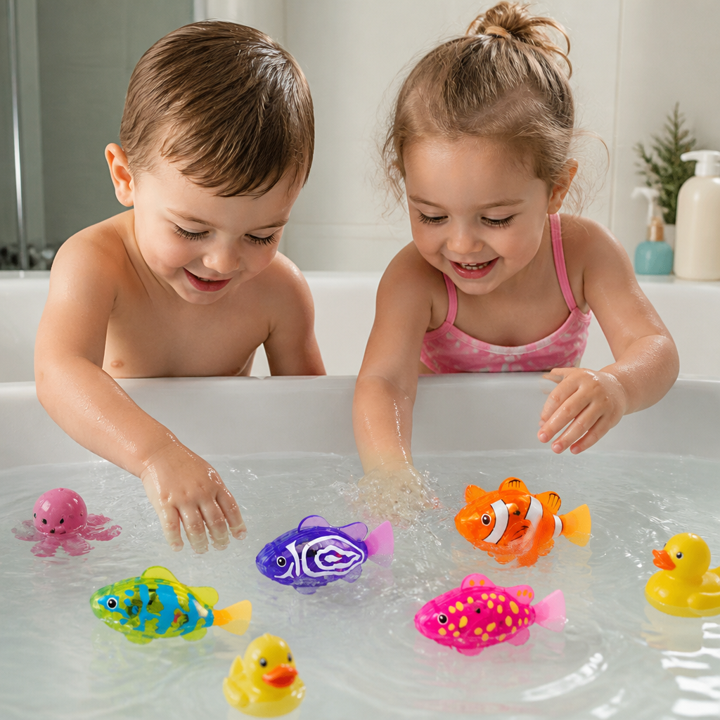 LED Swimming Fish Pool Toy Set – Automatic Water Activated Light-Up Fish